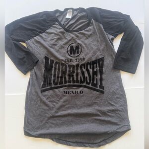 Morrissey Mexico Raglan Tee - Gray & Black no M